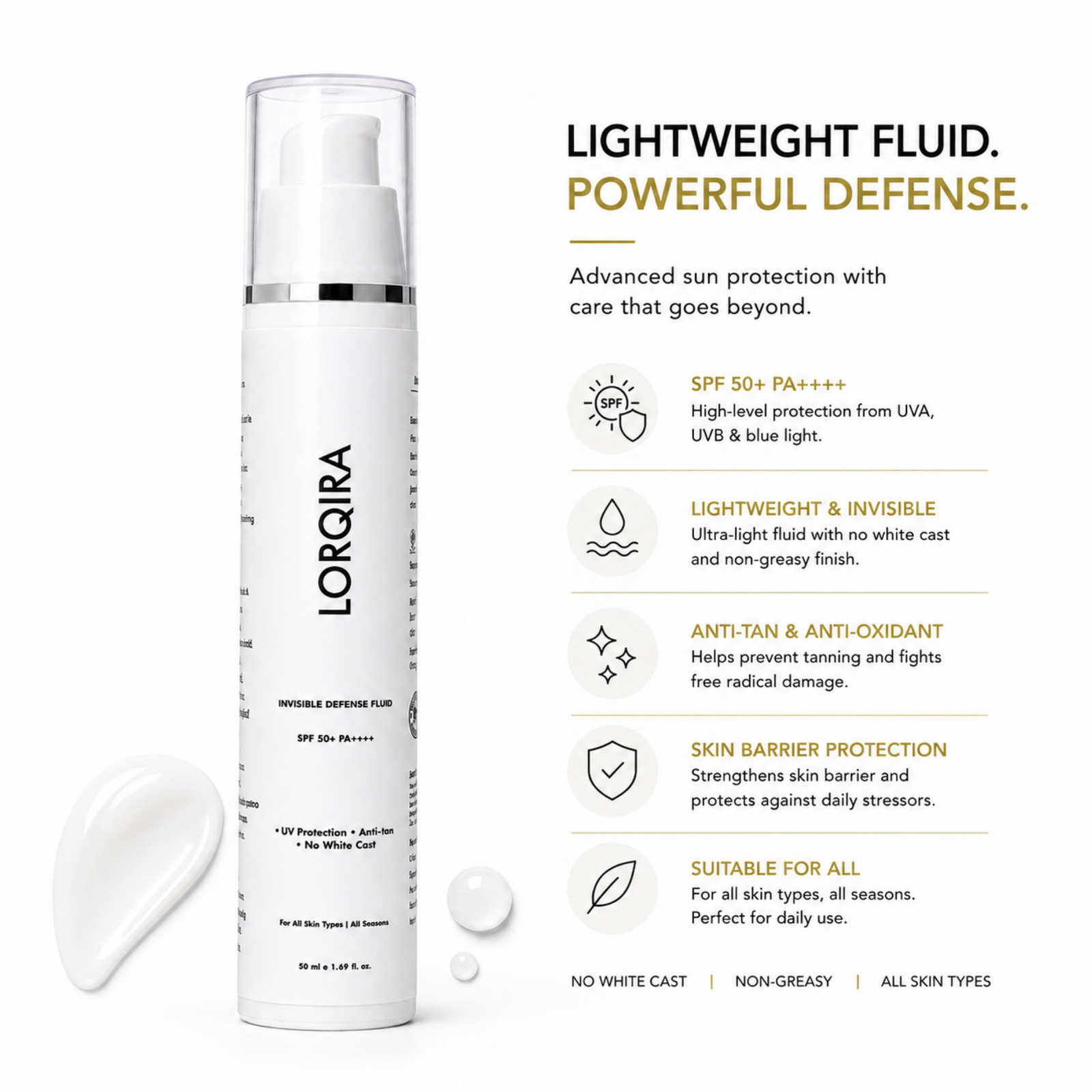 LORQIRA Invisible Defense Fluid — SPF 50+ PA++++ - Image 3