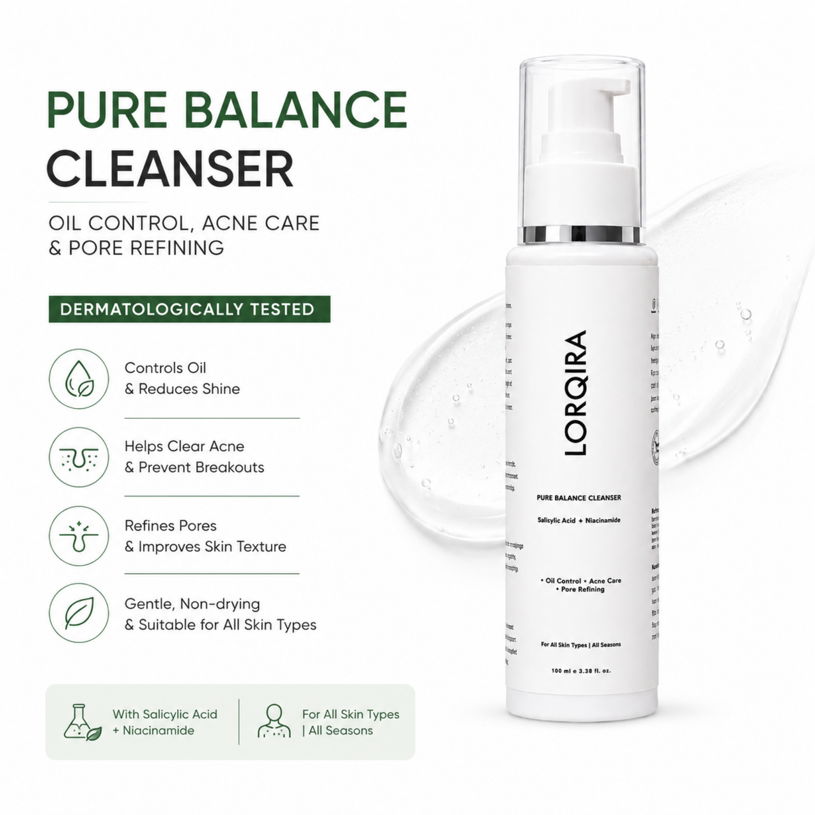 LORQIRA Pure Balance Cleanser — Oil Control, Acne Care & Pore Refining - Image 5